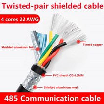 전선조임기 1미터 20AWG 18AWG 2/4/6/8 코어 485 통신 신호 와이어 RVSP 순수 구리 연선 차폐, 06 4 Core 22AWG 0.3mm