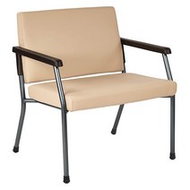 [정품] Office Star Products Bariatric 빅 앤 톨 의료 사무실 의자 오버사이즈 73.7cm(29인치) 와이드 좌석과 뒷면 보강이 있는 튼튼한 금속 프레임, Dillon Buff Faux Leather Fabri