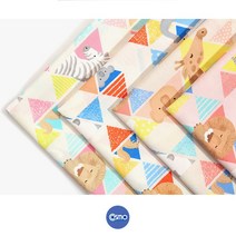 코스모 키즈랜드 03 포플린원단 베이지 1/2YD 퀼트원단 천, 키즈랜드03포플린원단-베이지멀티 1/2YD