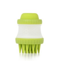 Dexas ScrubBuster 실리콘 강아지 세척 브러시 내장 샴푸 저장소 그린, Green