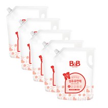 비앤비 섬유유연제 자스민향 리필형 1800ml, 5개