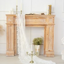 유럽풍 레트로 프랑스풍 웨딩 프렌치 엔틱 벽난로 콘솔 현관 원목 복도장 화장대 예식장, 03.로그 100x20x110