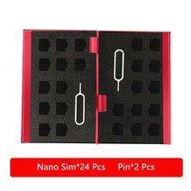 알루미늄 저장 상자 가방 메모리 카드 케이스 홀더 지갑 나노 SIM 및 핀, CHINA, 01 Red