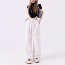리앤베르 여성 카고 바지 Y2K 아노락 빅사이즈 오버핏 와이드 팬츠 바지