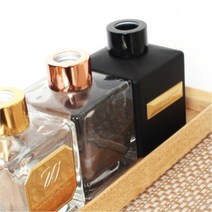 디퓨저용기 - 컬러사각 ( 140ml ), [ 무광블랙 / 실버 무광캡 ]