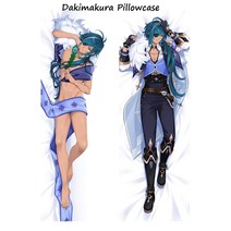 2D Genshin Impact Dakimakura Handsome Tartaglia 베개 커버 허깅 바디 베개 케이스 애니메이션 게임 베개 케이스 Otaku Pilow 1, 베갯잇 No.6, 180X60cm 베갯잇, 1개