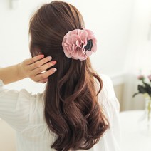 로라하 꽃코사지 반묶음 올림머리 성인 여성 헤어 머리 집게핀(무지코사지)