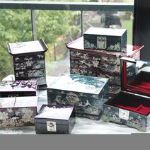 오드리2호 자개보석함 자개함 나전칠기보석함, T9오드리2호자개보석함(인디고):선물포장X