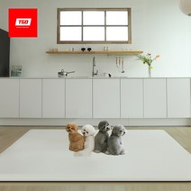 티지오매트 통통 강아지매트 양면 pvc 애견 미끄럼방지 방수 펫 거실 복도, 02_스톤마블/아이보리우드 (15T)