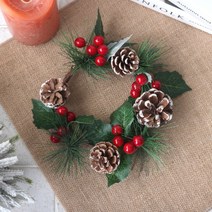 솔방울 열매 조화 캔들링-리스, 상세 설명 참조