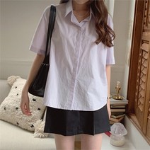 코지일이삼 코지 여자 감성있는 미니멀 코디 데일리 반팔 셔츠 (8511470)