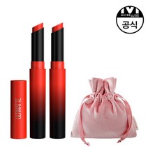 [스킨알엑스][기획]메이블린 뉴욕 얼티매트 립스틱 2개+벨벳파, 색상:1099 피치베이지|용량:399 비비드핑크, 단품