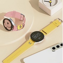 주문매장 S2B 카카오프렌즈 정품 춘식이 카툰 갤럭시 워치 4 5 20mm호환 소프트 밴드 스트랩, 반투명-빼꼼헤헤