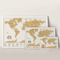 영국 Luckies 스크래치 지도 인테리어소품 여행기록 세계지도인테리어 세계지도벽지 지구본, 초대형 119x84 cm