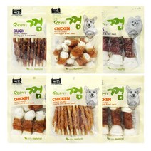 백년애 고기가 2배 이상 말린 오래먹는 개껌 강아지 간식 껌 치석 제거 [2개 묶음], 닭고기 소형 15P 2개