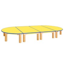 MDF 안전무늬 열린 책상세트 노랑-기본다리 어린이집 유치원 유아가구, H78-1 4~6학년(1200x600x630)