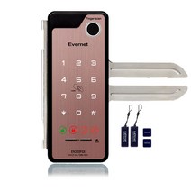 에버넷 지문인식 강화유리 디지털 단문형 도어락 EN320FGX + 카드키 4p, 자가설치, EN320FGX(단문형)