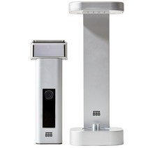 BBB트리플블랙 UV 살균 충전 스테이션 전기면도기 X9, 세트(본품+UV 살균거치대) 문워크 실버