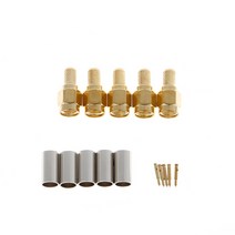 5 PCS SMA 수컷 플러그 RF 동축 커넥터 RG58 RG142 RG400 LMR195 RG223 용 크림프, 한개옵션0