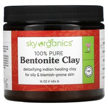 Sky Organics 100% 순수 벤토나이트 클레이 454g(16oz) 2팩