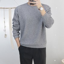 로코비전 오버핏 골지 니트 맨투맨 남자 티셔츠