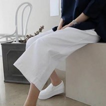 (사이즈 추가) 여성 하의 바지 긴바지 마바지 7컬러 와이드 허리밴딩 캐주얼 데일리 린넨팬츠