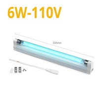 UV 살균기 T5 관 6W 8W UVC 자외선 석영 램프 110V220V 살균 청결한 공기 소독 선형 파란 빛 221824, 4 6W 110V Tube