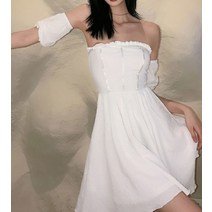 화이트 프릴 여신 원피스