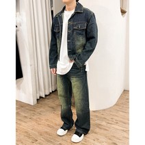 오버핏 남자청자켓 통청바지 셋업 상하세트