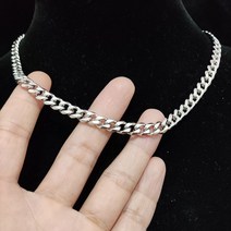 실버 목걸이 와이프생일선물 50대 엄마 갑상선 학생 여자친구 남자 힙합 글자 아이스 크로스 칼 펜던트 7mm 너비 316L 스테인레스 스틸 체인 패션 쥬얼리