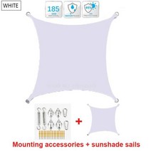 티피텐트 경량티피텐트 그늘막텐트 420D 방수 천막 차양은 야외 정원 해변 캠핑 마당 수영장 텐트 차양 4x5m 에 적합합니다, white suit+2x3m