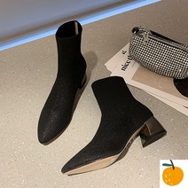 니트앵클부츠 미디부츠 반부츠 삭스힐 워커부츠 통굽앵글부츠 발목 삭스부츠 여성앵클부츠