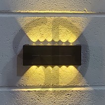 솔까든 태양광 LED 벽부착 볼록빔벽등 야외 방수형 지능형 태양열 광선감지 솔라 벽등, 10LED 흰빛 2개