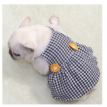 강아지 봄여름 얇은 슬립스커트 체크무늬원피스S-2XL