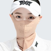 [피부과 개발] 모델로 골프마스크 자외선차단 여성 자전거 등산 마스크, 베이지L