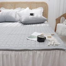 이즈베딩 마이크로 선염 린넨 마 워싱 여름패드 여름 침대패드 (SS/Q/K/LK), 그레이, 30cm고무밴드추가