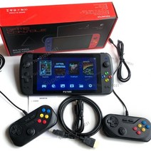 7 인치 ps7000 128 비트 휴대용 게임 콘솔 큰 화면 hd 아웃 lcd 스크린 게임 레트로 콘솔 휴대용 게임 플레이어, 2pcs 컨트롤러로, 32GB