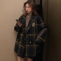 루나걸 여성용 파라페 모직 하프 코트