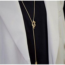 여성 14k 니트 롱목걸이 매듭 팬던트 심플 데일리 패션 목거리 겨울 여자 쥬얼리