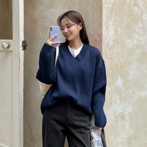 드레미 심플 브이넥 니트 68226 빅사이즈 여성의류