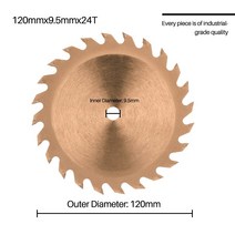 TiCN 코팅 원형 톱날 120x1.8x9.5mm 목재 톱날 24 치아 TCT 톱날 초경 팁 절단 블레이드, 색깔1