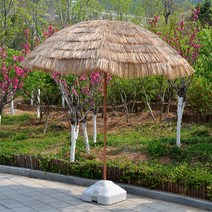 지푸라기 파라솔 초가 밀짚 볏짚 라탄 펜션 여름 동남아 발리 제주도 비치 테라스, 단일 우산 1.6m + 플라스틱 베이스