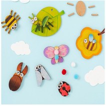 어린이 나무 곤충 목걸이 만들기 키트 색칠놀이 자연놀이 숲놀이, 동그라미