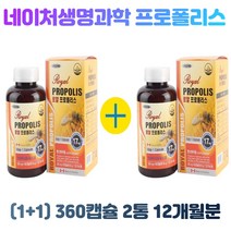 (1+1) 네이처생명과학 로얄 프로폴리스 500mg x 180캡슐 2통 12개월분