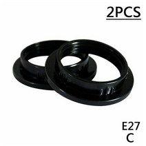 램프 덮개 전등 커버 2PCS E14 갓 링 어댑터 블랙 화이트 빛 음영 칼라 전구 홀더, 03 c