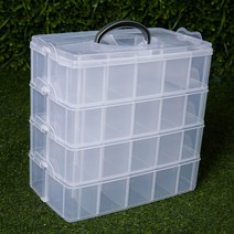 대형 레고 정리함 부품 나사 네일 다용도 수납함 장난감 액세서리 정리 블록 투명 플라스틱 수납함, 4단 32x19x32, 블루 투명