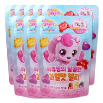 캐치티니핑 젤리 60g 4종 8개 티니핑씰 포함, 하츄핑 달콤한 과일맛젤리 8개