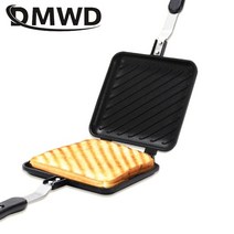 dmwd gas non-stick 샌드위치 메이커 iron 빵 토스트 아침 식사 92, 협력사, 줄무늬 팬
