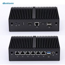 QOTOM 방화벽 마이크로 기기 Q190G6 셀러론 J1900 6 기가비트 LAN 게이트웨이 라우터 팬리스 미니 PC, 8G RAM 128G SSD_Q190G6 J1900
