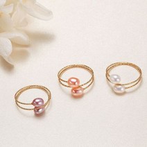 링 14K반지 14k 리얼 골드 채워진 자연 담수 진주 여성을위한 반지 여자 빈티지 우아한 조절 손가락 웨딩 쥬얼리 193310